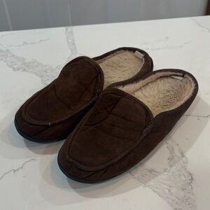 Conair Men’s Cozy Brown Vibrating Slide On Slippers Loafers Size 10